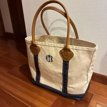 L.L.Bean 보트 앤 토트 가죽 핸들백 M 네이비