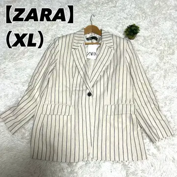 [ ZARA 자라 ] 새상품 테일러드 자켓 ( XL ) 스트라이프 원버튼