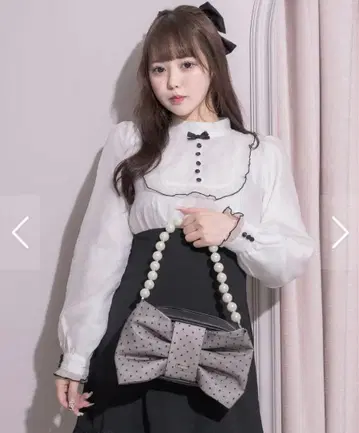 피움 도트 튤 2way 리본 백