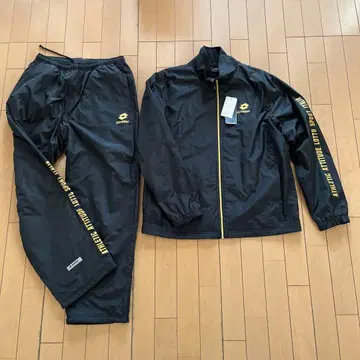 Lotto 로트 윈드 브레이커 상하의 셋업 블랙 금 로고