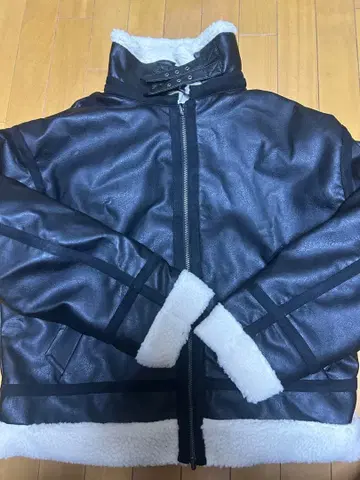 CLEL 리버서블 가죽 무스탕 자켓