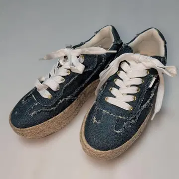 [ 새상품 ] 22.5cm H&M 컷팅 데님 스니커즈 35