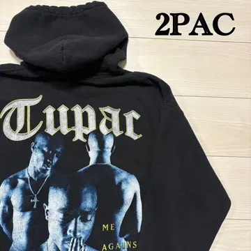 2pac 백 프린트 맨투맨 후드티 트레이닝복 블랙 L 사이즈 구제 의류