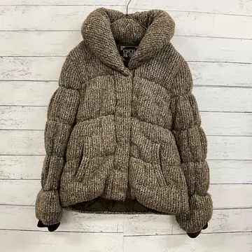 CECIL McBEE 니트 다운풍 점퍼 M 브라운 겨울 여성용