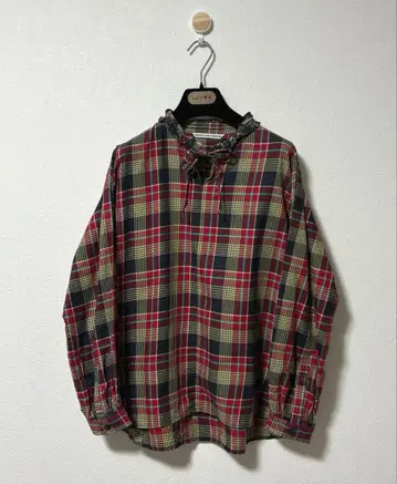 GRANDMA MAMA DAUGHTER 프릴 넥 체크 셔츠