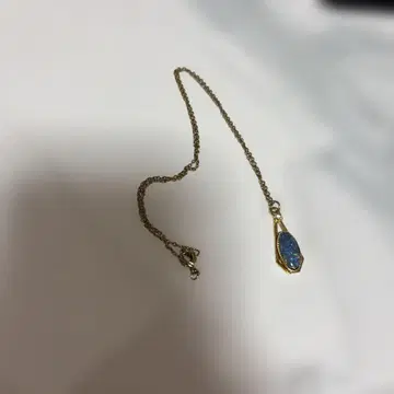 파란색 스톤 골드 체인 목걸이 도금