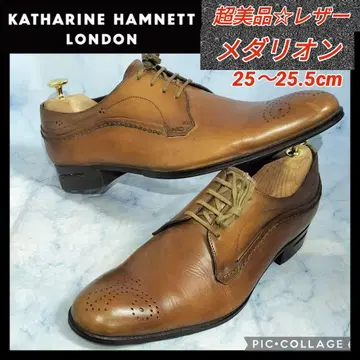[컨디션 최상 메달리온] 캐서린 햄넷 브라운 가죽 신발 25.5cm