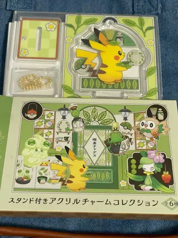 스탠드 포함 아크릴 참 컬렉션 전 6종 피카츄 찻집 차데스 포켓몬