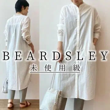 3 미사용급 비어즐리 BEARDSLEY 코튼 코드 셔츠 원피스 화이트