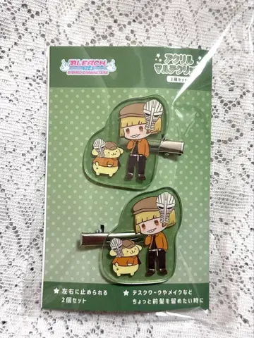 BLEACH 산리오 한정판 헤어 클립 2개 폼폼푸딩 히라코 신지