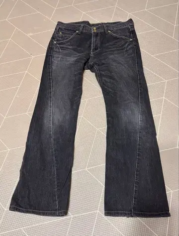 부츠컷 데님 플레어 데님 다크 블루