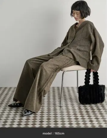 THE YOn 프릴 라인 트위드 팬츠