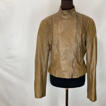 BCBGMAXAZRIA 돼지 가죽 라이더 자켓 S 브라운