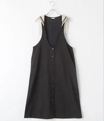 PINK HOUSE 세일러 카라 데님 오버롤 스커트