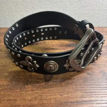 FLEUR STUDDED LEATHER DROP BELT