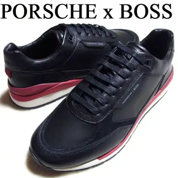 미사용 포르쉐 x 휴고보스 가죽 스니커즈 42 블랙