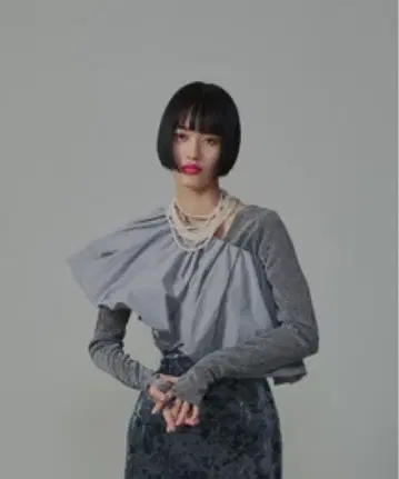 yae 그레이 프릴 디자인 벨트 M