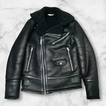 ZARA 페이크 무스탕 라이더 자켓 B-3 블랙 보아 자라 M 상당