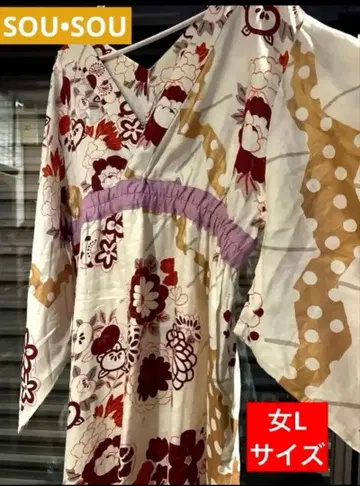 SOU SOU 인터넷 한정판 유카타 제작 린넨 L 사이즈 미착용
