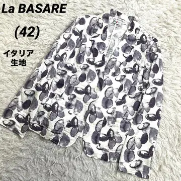 이탈리아 원단 La BASARE 올 패턴 테일러드 자켓 린넨 레이온