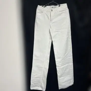 ZARA 화이트 데님 와이드 레그 팬츠