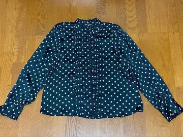 zara woman 새틴 도트 프릴 블라우스