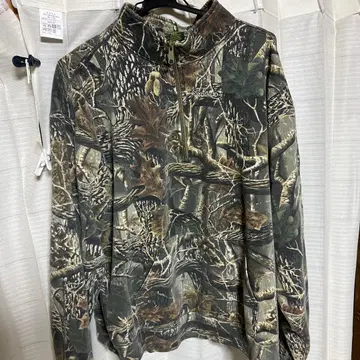 Cabela's 카모 패턴 하프 지퍼 맨투맨 XL