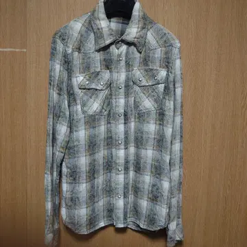 NO ID. 체크 셔츠 옷깃 와이어 웨스턴 빈티지 가공