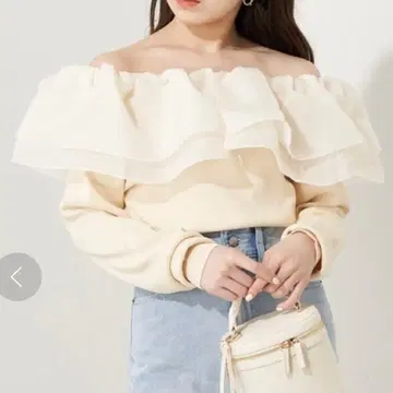 Chico 프릴 오프숄더 2way 니트 화이트 F 사이즈