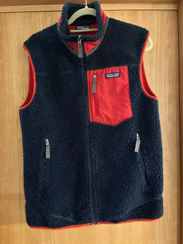 patagonia 플리스 베스트 M 네이비/레드