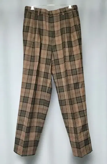 일본제 빈티지 타탄 체크 팬츠 테이퍼드 슬랙스 와이드 팬츠