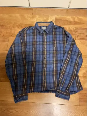 ST. JOHN'S BAY 세인트존스베이 플란넬 셔츠 L 블루 옴브레