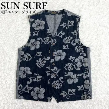 SUN SURF 데님 베스트 인디고 동양 엔터프라이즈 하이비스커스