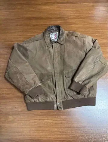 천연 가죽 레더 플라이트 자켓 브라운 ARGUS 사이즈 L