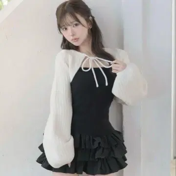 darich 티어드 프릴 미니 원피스