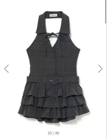 bubbles 홀터 티어드 원피스 다크 그레이