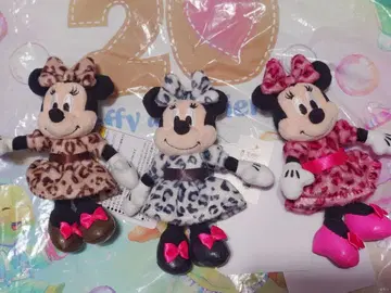 디즈니 미니 레오파드 무늬 봉제 인형 참 3세트