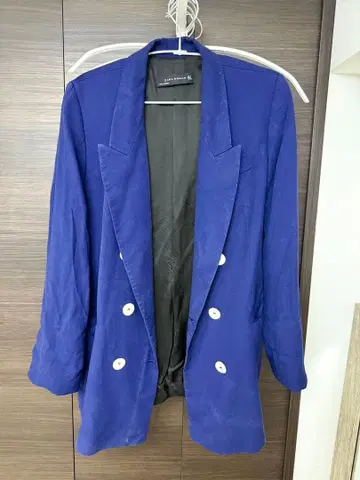 ZARA 네이비 더블 재킷 실측치수 M 상당 다크 네이비