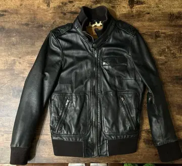goosecraft 양가죽 라이더 자켓 블랙 로즈버드 M