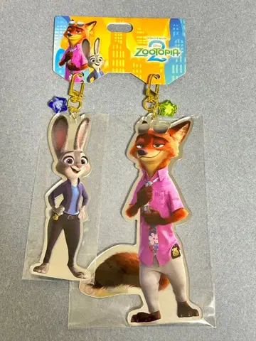 디즈니 스토어 주토피아2 키체인 닉 주디 키링