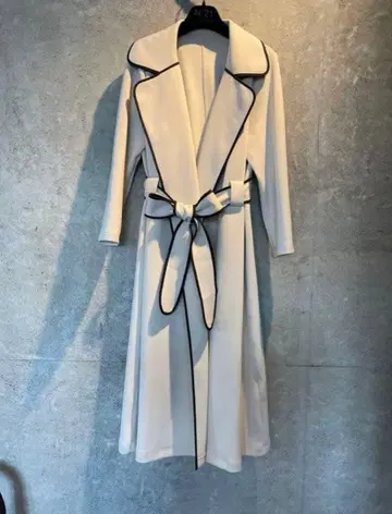 salire 사리아 파이핑 롱 코트