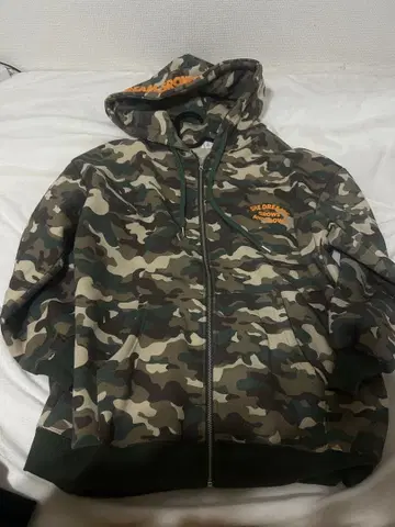 카모 패턴 집업 후드티