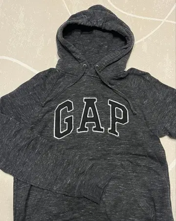 GAP 로고 후드티 다크 차콜 멜란지