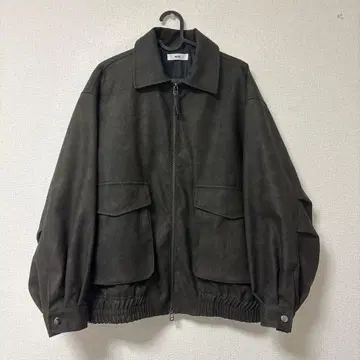 WEGO 다크 브라운 페이크 레더 자켓