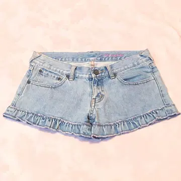 프릴 데님 숏팬츠 Y2K 헤이세이 갸루 페어리 그런지 모리걸