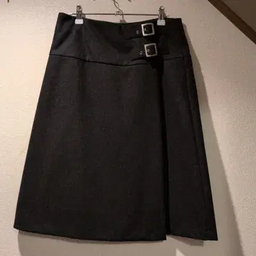 베네통 랩 스커트 다크 그레이