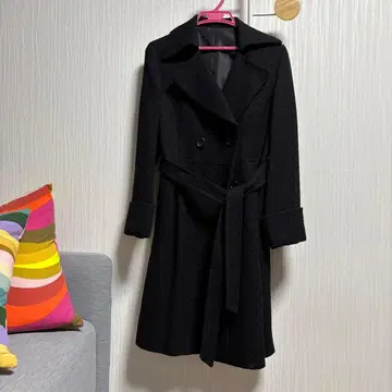 블랙 더블 브레스트 테일러드 오버코트