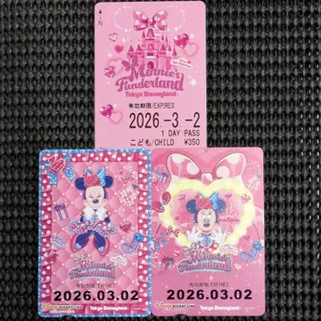 디즈니 리조트 라인 프리 티켓 미니의 판타지랜드 3종