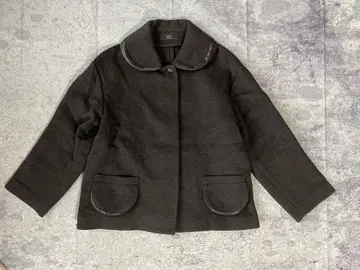 둥근 카라 울 미들 코트