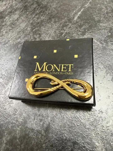 MONET 모네 인피니티 모티브 브로치 골드 빈티지